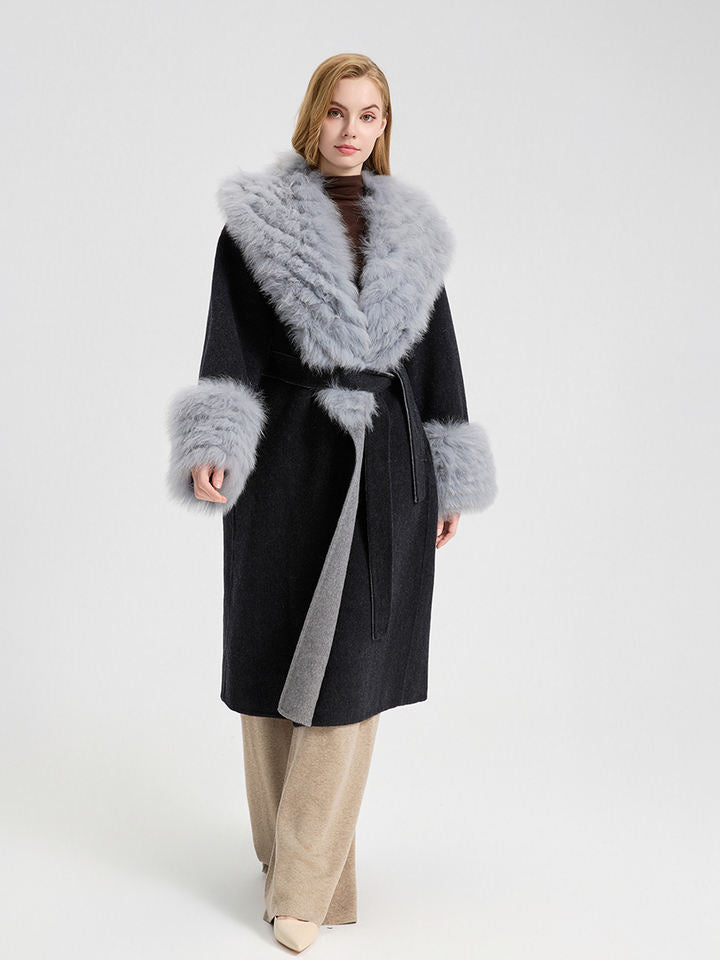 Trench coat fourrure