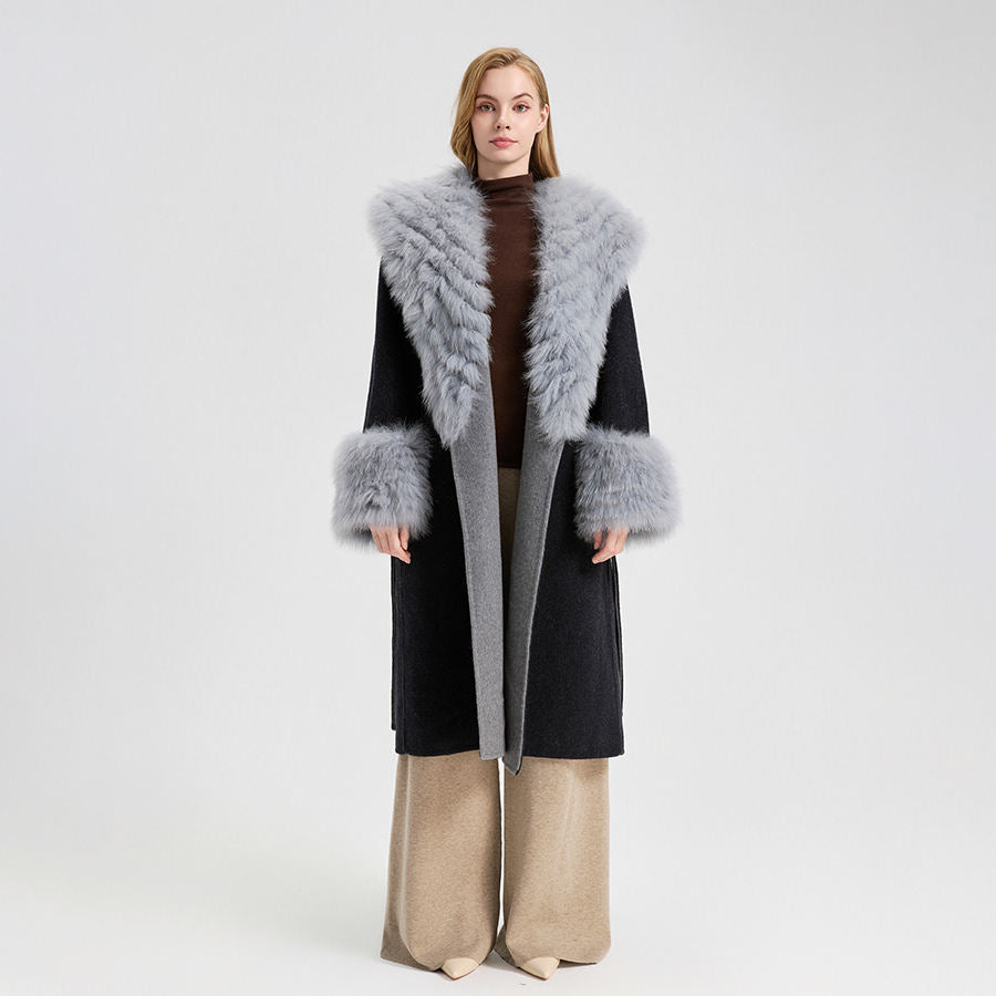 Trench coat fourrure