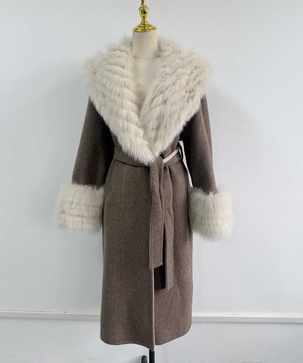 Trench coat fourrure