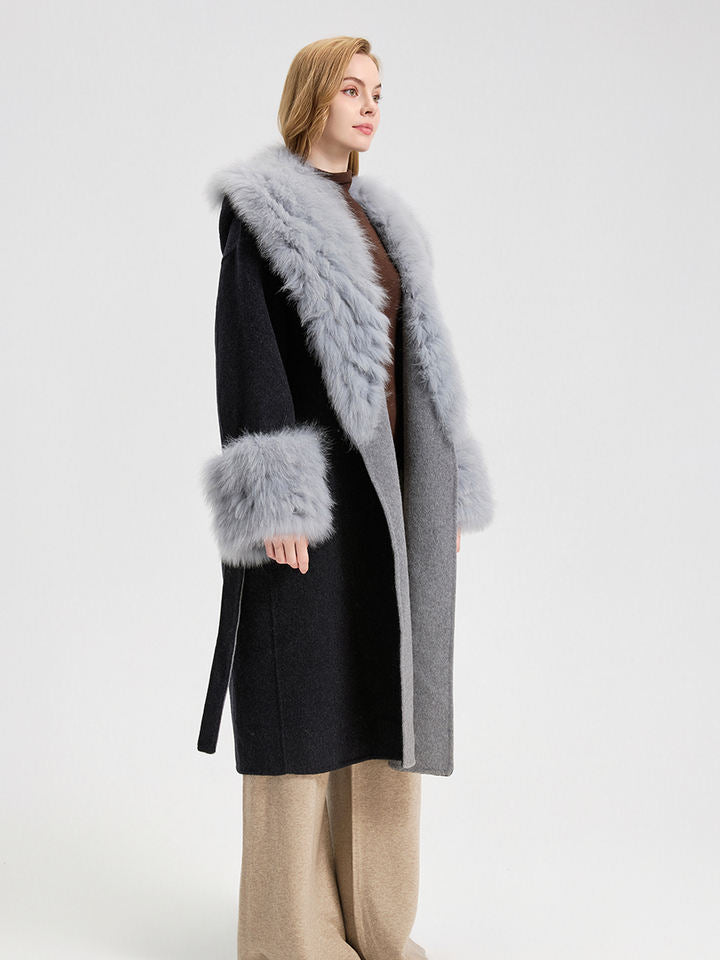Trench coat fourrure