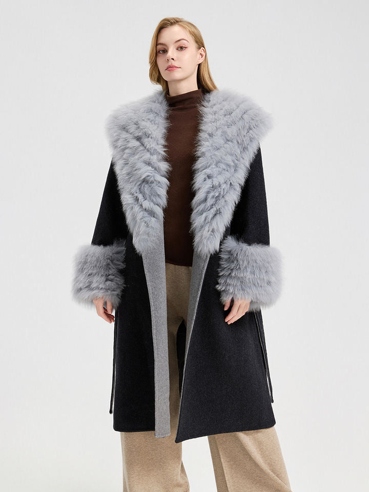 Trench coat fourrure