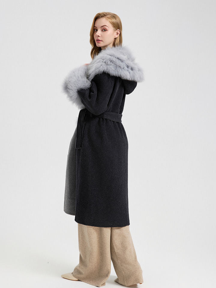 Trench coat fourrure