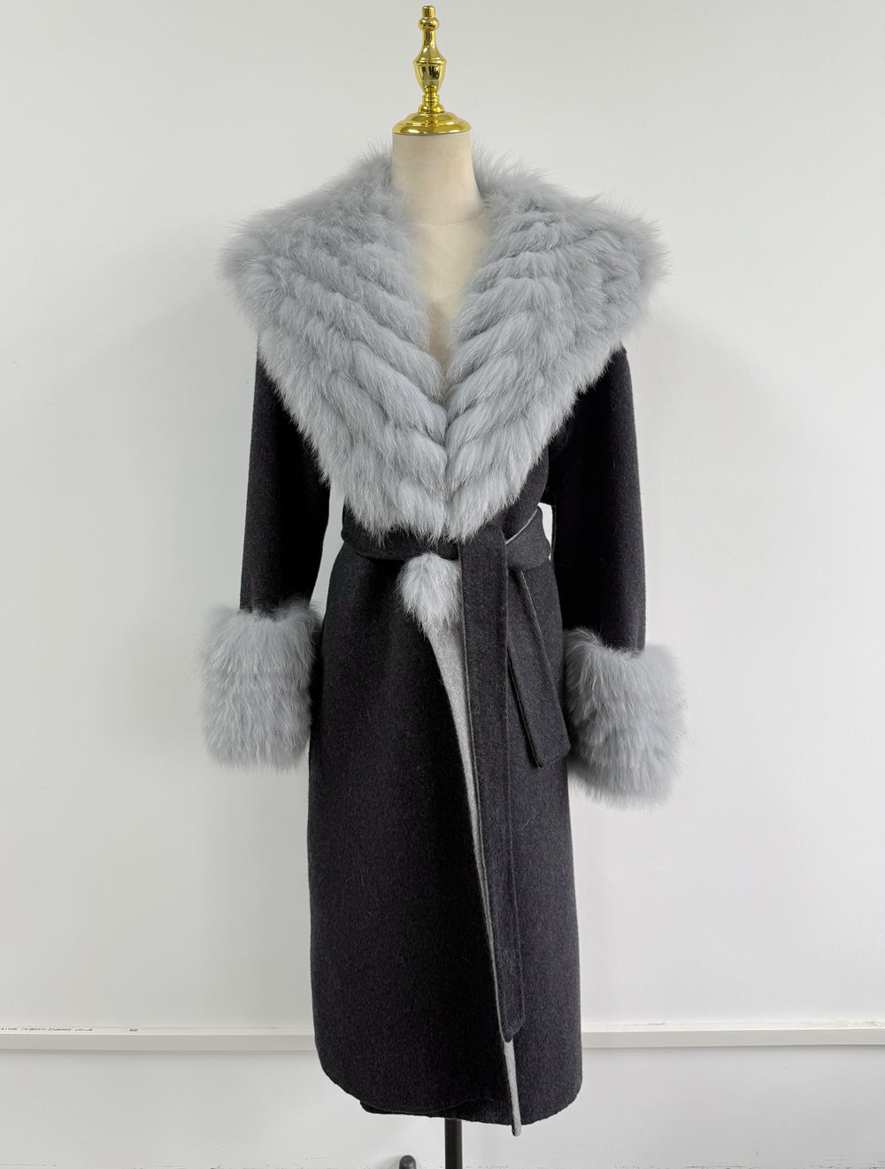 Trench coat fourrure