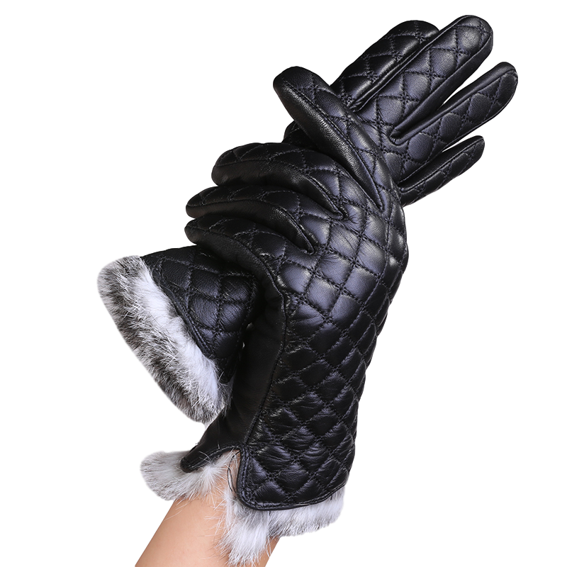 Gants fourrure de lapin