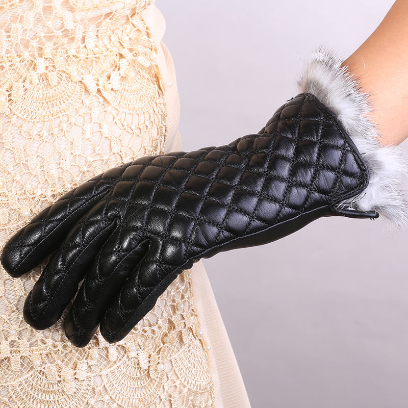 Gants fourrure de lapin