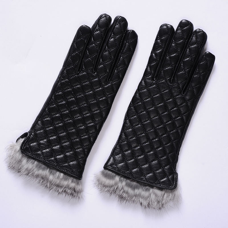 Gants fourrure de lapin