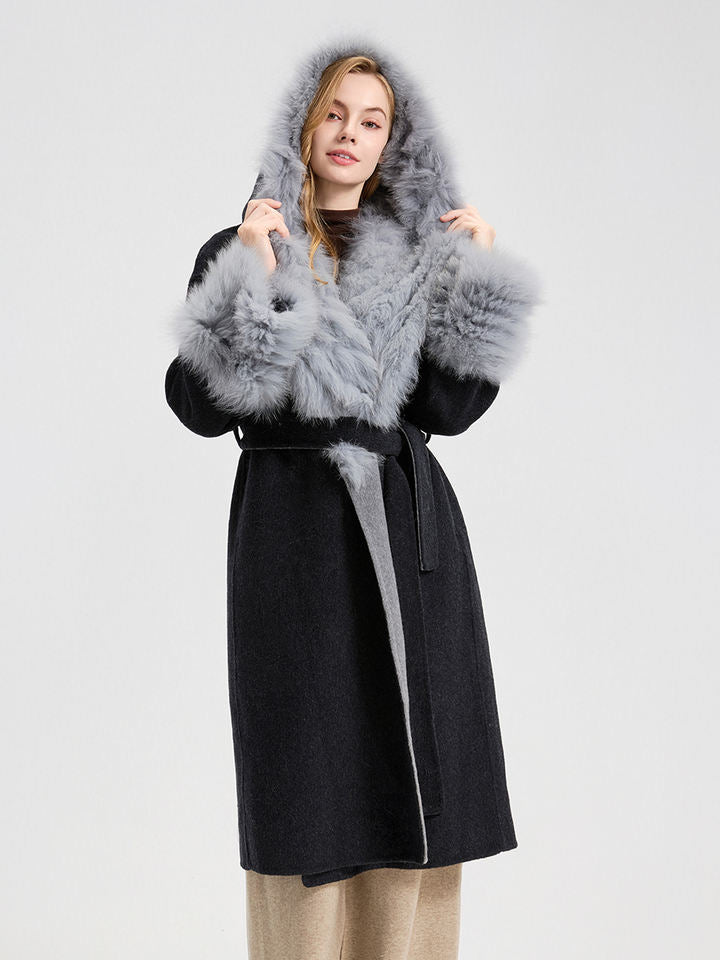 Trench coat fourrure